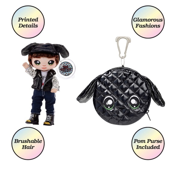 NEW Na! Na! Na! Surprise Maxwell Dane Doll Glam Series Puppy Dog Pom Purse - Picture 5 of 5